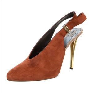 Lanvin slingback suede sandals